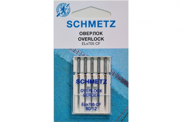 Иглы Schmetz для оверлока ELx705 CF №80, 5 шт в Нариманове